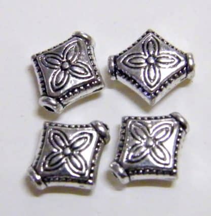 10x4mm antique silver zinc alloy metal rhombus spacer beads