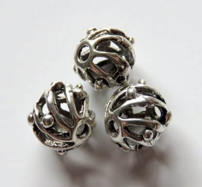 11mm antique silver zinc alloy metal round spacer beads