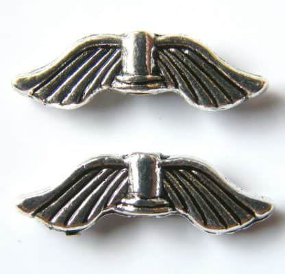 20mm antique silver zinc alloy metal wing spacer beads