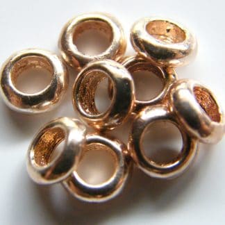2x6mm rose gold metal alloy rondelle spacer beads