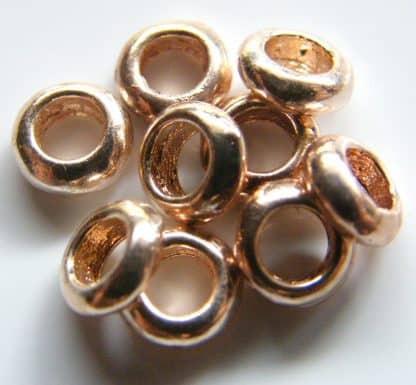 2x6mm rose gold metal alloy rondelle spacer beads