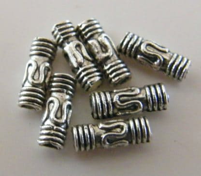 3x8mm antique silver zinc alloy metal tube spacer beads