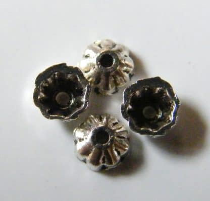 4x2mm antique silver Metal Alloy Bead Caps