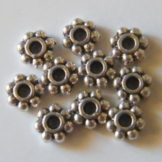 5mm antique silver zinc alloy metal daisy spacer beads