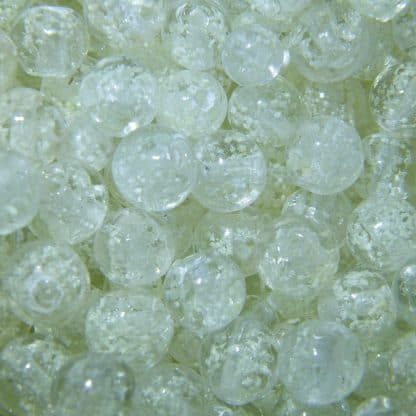 6mm clear glow round lampwork glass beads