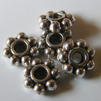 6mm antique silver zinc alloy metal daisy spacer beads