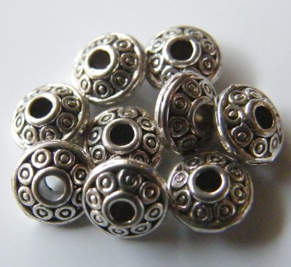 3x6mm antique silver zinc alloy metal bicone spacer beads