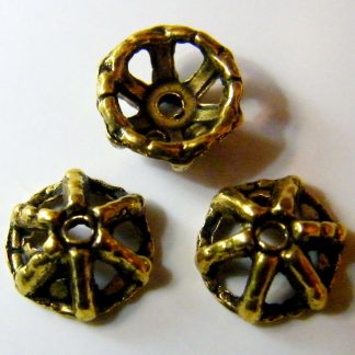 7mm metal alloy spacer bead caps antique gold