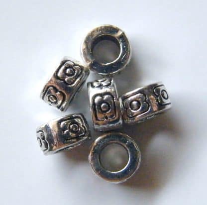 7x4mm antique silver zinc alloy metal rondelle spacer beads