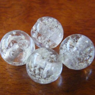 8mm clear glow round lampwork glass beads