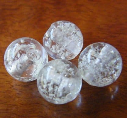 8mm clear glow round lampwork glass beads