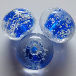 8x10mm dark blue glow rondelle lampwork glass beads