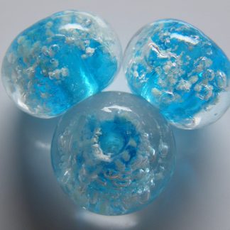 8x10mm bright blue glow rondelle lampwork glass beads