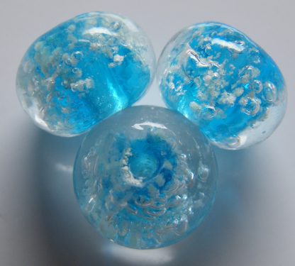 8x10mm bright blue glow rondelle lampwork glass beads