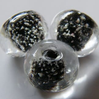 8x10mm black glow rondelle lampwork glass beads