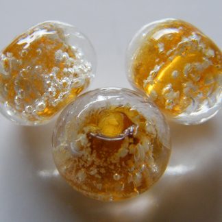 8x10mm amber glow rondelle lampwork glass beads