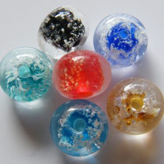 8x10mm mixed glow rondelle lampwork glass beads