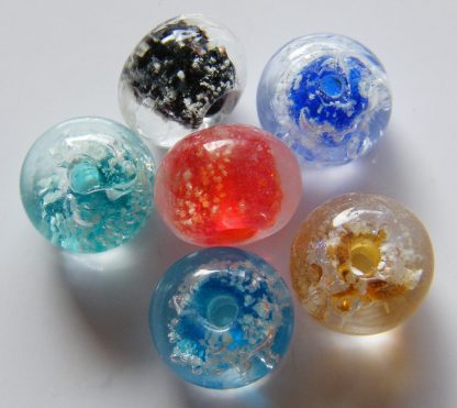 8x10mm mixed glow rondelle lampwork glass beads