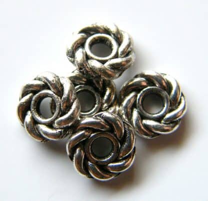 8x2mm antique silver zinc alloy metal ring spacer beads