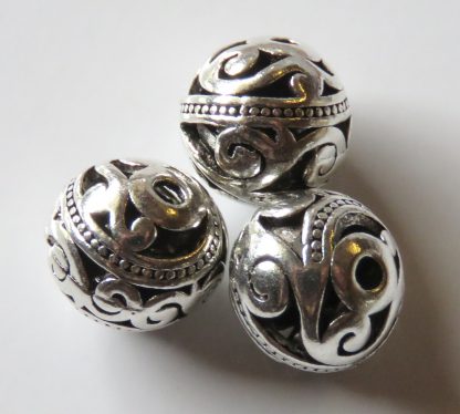 12mm antique silver zinc alloy metal round spacer beads