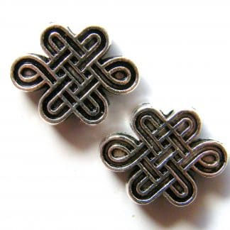 16mm antique silver zinc alloy metal knot spacer beads