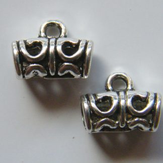 11mm antique silver zinc alloy metal bail spacer beads
