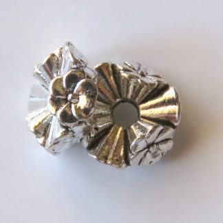 9x4mm antique silver zinc alloy metal rondelle flower spacer beads
