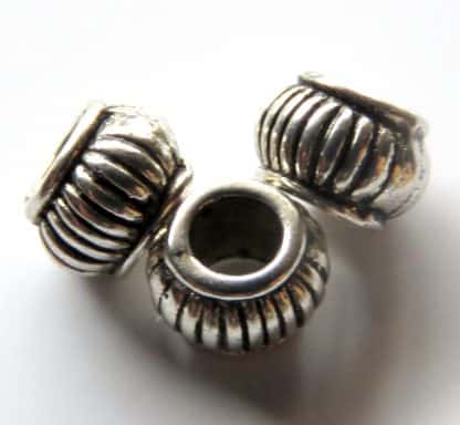 7x5mm antique silver zinc alloy metal keg spacer beads