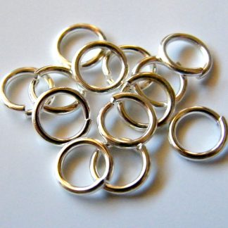 7mm Brass Open Jump Rings - Bright Silver