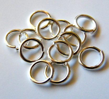 7mm Brass Open Jump Rings - Bright Silver