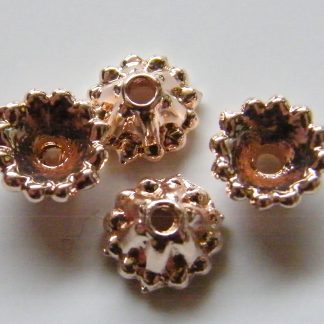 7mm rose gold Metal Alloy Bead Caps