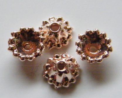 7mm rose gold Metal Alloy Bead Caps