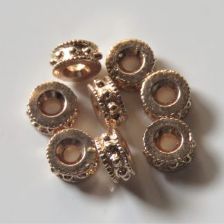 3x6mm rose gold metal alloy daisy tube spacer beads