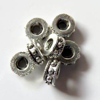 3x6mm antique silver metal alloy daisy tube spacer beads