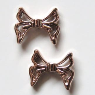 15mm rose gold metal alloy bow spacer beads