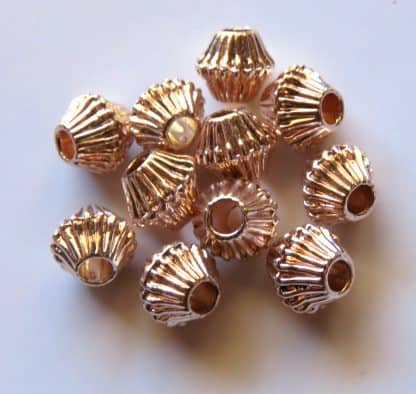 7mm rose gold metal alloy bicone spacer beads