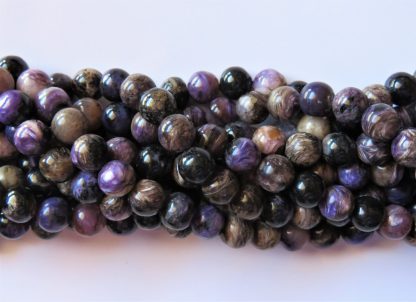 8mm charoite round gemstone beads