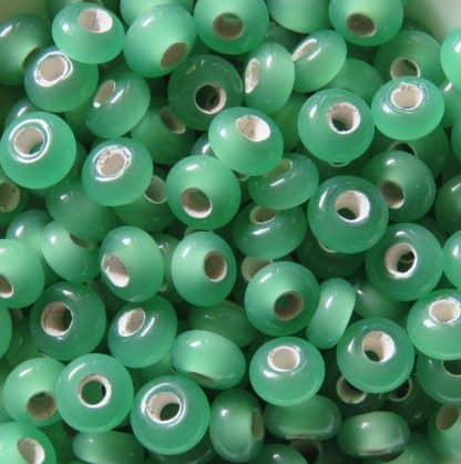 4x7mm rondelle lampwork glass beads green