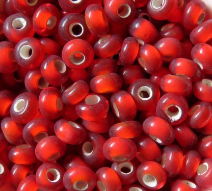 4x7mm rondelle lampwork glass beads red