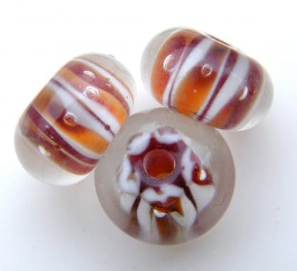 7.5x12mm rondelle lampwork glass beads orange