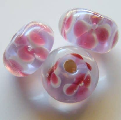 8.5x13mm rondelle refined lampwork glass beads lilac