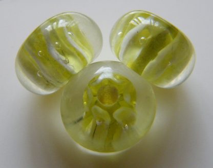 8x12mm rondelle lampwork glass beads lime