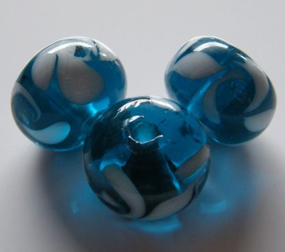 9x14mm rondelle lampwork glass beads dark turquoise
