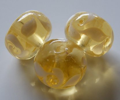 9x14mm rondelle lampwork glass beads topaz