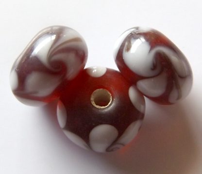8x12mm rondelle lampwork glass beads dark red