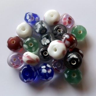 8x12mm rondelle lampwork glass beads mixed