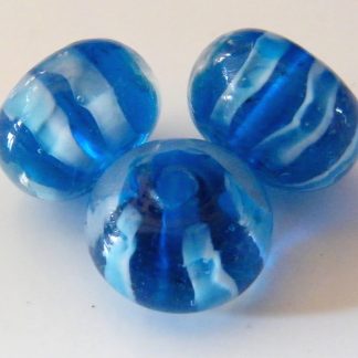 8x13mm rondelle lampwork glass beads bright blue