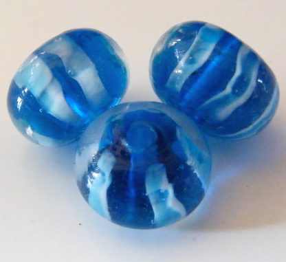 8x13mm rondelle lampwork glass beads bright blue