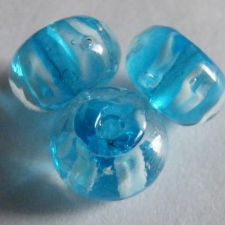 8x13mm rondelle lampwork glass beads bright aqua