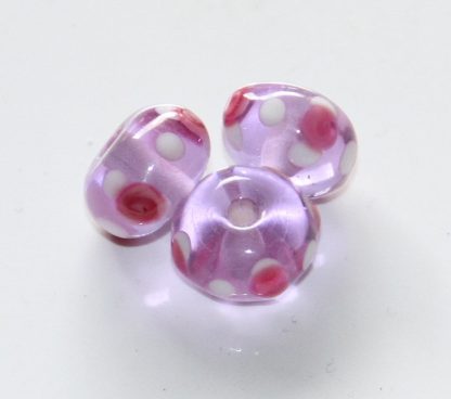8.5x13mm rondelle refined lampwork glass beads lilac